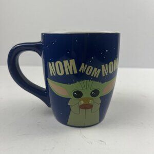 Baby Yoda Star Wars Mandalorian "Nom Nom Nom" Ceramic Mug 25 oz. Blue